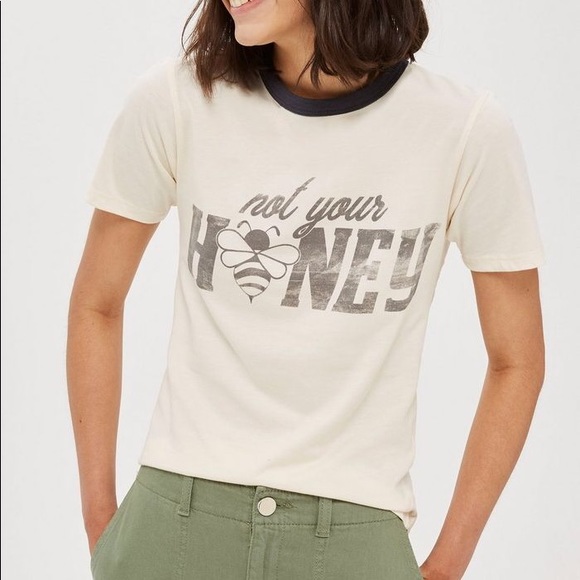 Topshop Tops - Topshop 'Not your Honey' Ringer Tee